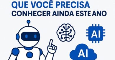 Ilustração digital mostrando cinco sites de IA pouco conhecidos, destacando tecnologia, inovação e ferramentas online para ganhar dinheiro e aumentar produtividade